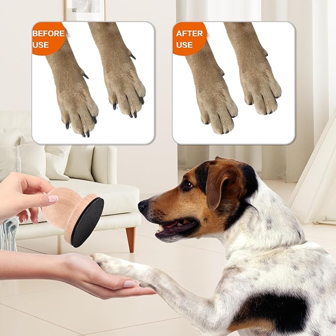 Dog Nail File Dog Scratch Board for Nails Wooden Handicraft Cat Dog Nail Scratch Pad with 4 Pcs Replaceable Sandpaper Dog Trainning Accessories Stress Free Nail Filing for Dogs(Wood)