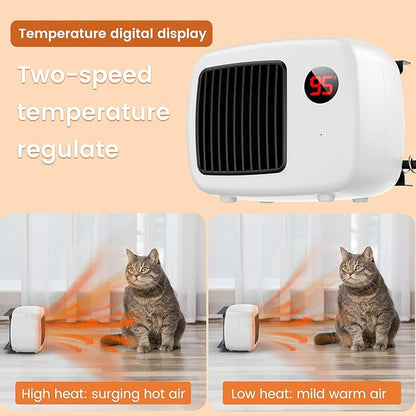 Dog House Heater, 300-600W Pet Heating for Dogs Chicken Coops Garage Greenhouse Gift for Farm Garden Lover, Anti Chew Cord & Safe Overheat Protection, Fast 2 Heating Mode