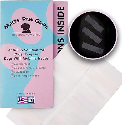 Mag's Paw Grips - Toe Grips for Senior Dogs - Anti-Slip Traction on Hardwood Floors - Nail Wraps for Large Dogs (Over 100lbs)