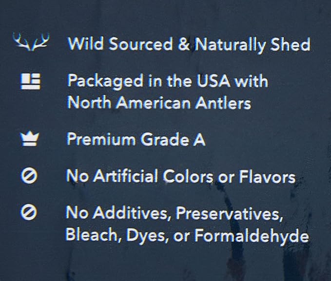 Amazon Brand - Wag Dog Elk Antler Chew, Naturally Shed, Whole, Large 8-9.5 inches (Best for Dogs 30-45 lbs), 3.60 Ounce (Pack of 4)