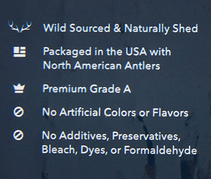 Amazon Brand - Wag Dog Elk Antler Chew, Naturally Shed, Whole, Large 8-9.5 inches (Best for Dogs 30-45 lbs), 3.60 Ounce (Pack of 4)