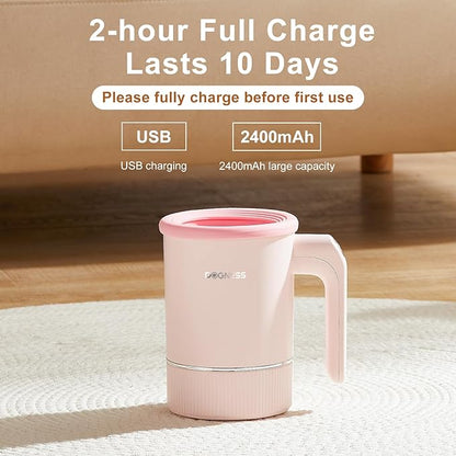 DOGNESS Automatic Dog Paw Cleaner, Rechargeable Paw Washer for Dogs Portable Electric Paw Cleaner Cup for Medium to Large Dogs (Pink)