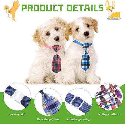 80 Pcs Dog Bows Dog Bow Ties for Small Dogs Assorted Pattern Dog Bowtie Dog Collar Bows Cat Bowtie Collar Dog Bowknot for Small Medium Puppy Pet Photography Festival Grooming Party (Plaid Tie)