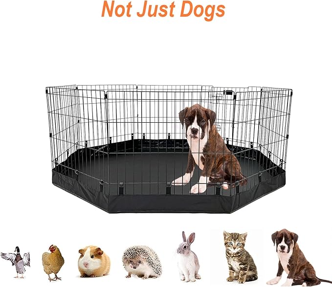 Dog Playpen Bottom Pad Waterproof - Fit All 24" Wide 8 Panels Regular Octagon Metal Exercise Pet Pen,Dog Pen Bottom Cover for Indoor Outdoor(Playpen Not Included)