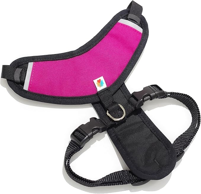 Dog Harness, Puppy Harness, Soft Harness for Dogs, Comfortable Dog Harness, Small Dog Harness, Dog Harness with Padding, 4 Point Adjustable - Wildebeest(XL - 30~36 inch Girth, Fuchsia)