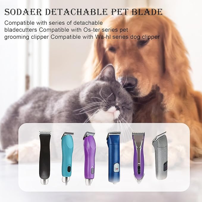 2 Packs #15 Clipper Blade Dog Grooming Compatible with Wahl/Oster Dog Clippers 3/64" 1.2mm Cut Length(Gold)