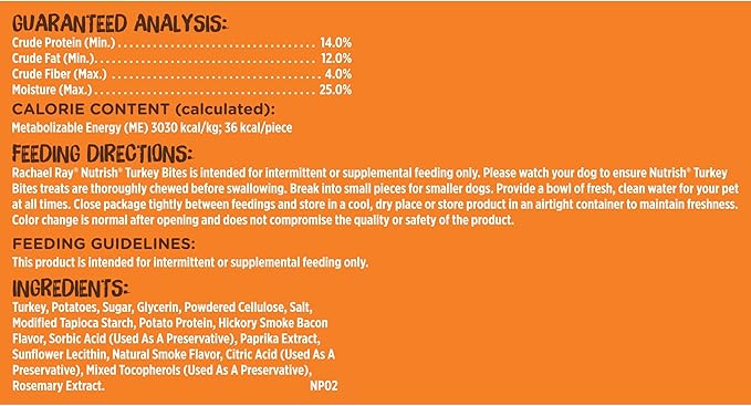 Rachael Ray Nutrish Turkey Bites Real Meat Grain Free Dog Treats, Turkey Recipe with Hickory Smoked Bacon Flavor, 5 Ounces (Pack of 5) Packaging May Vary