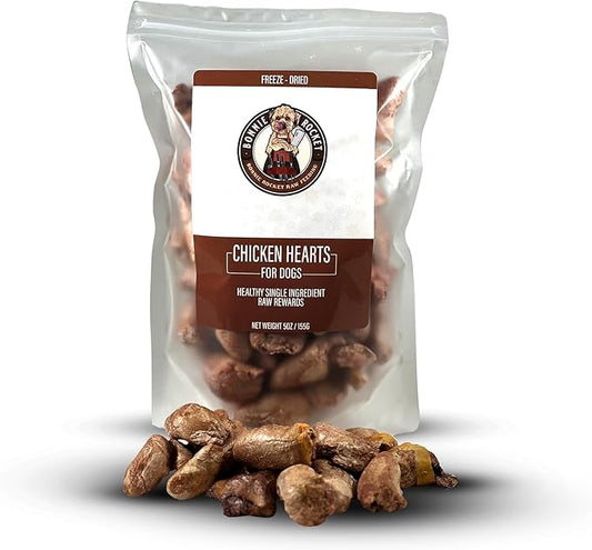 Freeze Dried Dog Treats  Single Ingredient Chicken Heart Dog Treat for Dogs & Cats