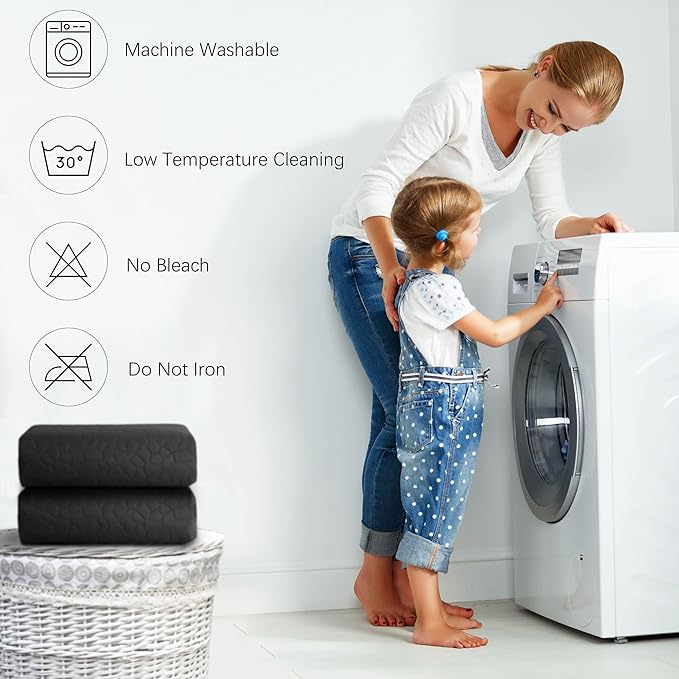 Waterproof Dog Blanket, Washable Anti-Slip Pet Couch Covers for Sofa,Pet Hair Resistant Blankets Bed Chair Furniture Couch Protector for Dogs-52x82,Black