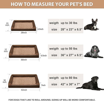BFPETHOME Dog Beds for Large Dogs, Orthopedic Dog Bed for Medium Large Dogs,Big Waterproof Couch Dog Pet Bed with Removable Washable Cover