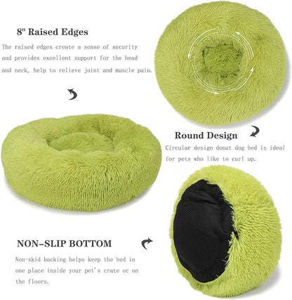 Calming Bed for Dogs 30 Inches Dark Gray Dog Beds for Medium Dogs Washable Anti-Anxiety Dog Beds for Medium Dogs