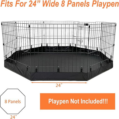 Dog Playpen Bottom Pad Waterproof - Fit All 24" Wide 8 Panels Regular Octagon Metal Exercise Pet Pen,Dog Pen Bottom Cover for Indoor Outdoor(Playpen Not Included)