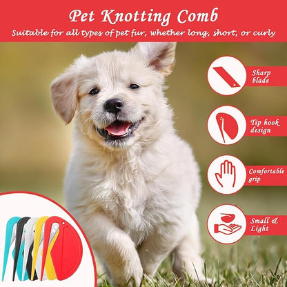 5PCS Pet Knotting Comb for Cats, De Knotting Comb for Dog, Knotting Comb Pet Grooming Tool for Removing Tangled and Grooming Loose Knotted Hair