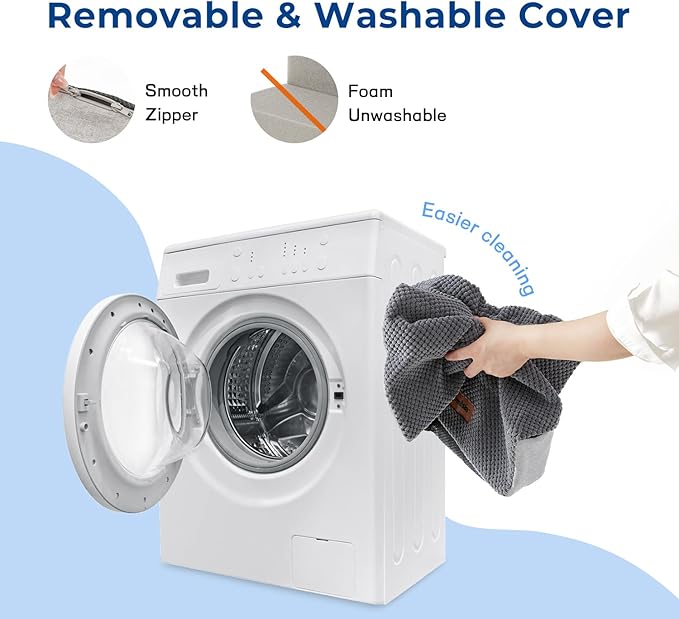 Dog Stairs for Bed - Pet Stairs for Small to Medium Dogs to Get on Bed and Couch, 35D Foam Dog Steps with Non-Slip Bottom Dog Ramp Grey, 4 Steps, 2-in-1 Connected by Zipper