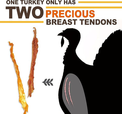 Gootoe Turkey Tendon Dog Treats, Rope (M) 1 lb, 100% USA Sourced Turkey, Natural Snack, Premium Puppy Chews, Hypoallergenic, Rawhide Free, Reseal Value Bag, Sizes for Medium Dogs