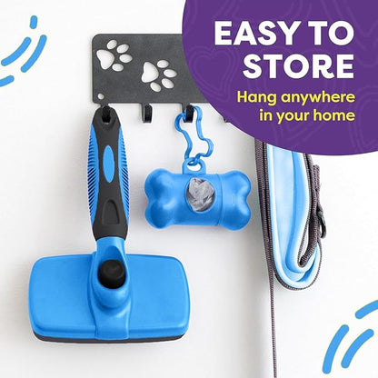 YINGFAN Self Cleaning Slicker Brush for Dogs, Skin Friendly Dog Brush for Shedding, Deshedding Dog Brush for Long Haired and Short Haired Dogs (Blue)