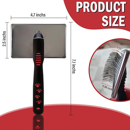 Extra Long Slicker Brush  Dog Brush for Shedding & Grooming, Detangler & Dematting Comb for Long-Haired Dogs, Doodles & Cats, Self-Cleaning Pet Brush (Style)