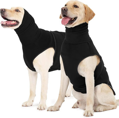 ROZKITCH Dog Anxiety Relief Jacket, Turtleneck Calming Vest for Indoor & Outdoor Use, Breathable Dog Shirt for Separation & Noise Anxiety Black L