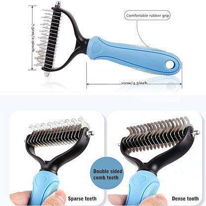 Dog Undercoat Rake Pet Grooming Tool, 2-Sided Shedding Dematting Comb for Cats Mat Remover Deshedder Brush for Large Dogs Double Coat, Long Hair Cat Combs Undercoat Husky Brush with 26 Teeth
