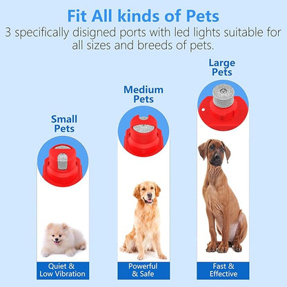Dog Nail Grinder with Light Dog Nail Trimmers Quiet Powerful 2-Speed Rechargeable Electric Pet Nail Grinder File Toenail Clippers for Large Medium Small Dogs & Cats (Red)