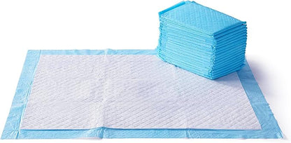 Amazon Basics Dog and Puppy Pee Pads with 5-Layer Leak-Proof Design and Quick-Dry Surface for Potty Training, Heavy Duty Absorbency, X-Large, 28 x 34 Inch - Pack of 25, Blue & White