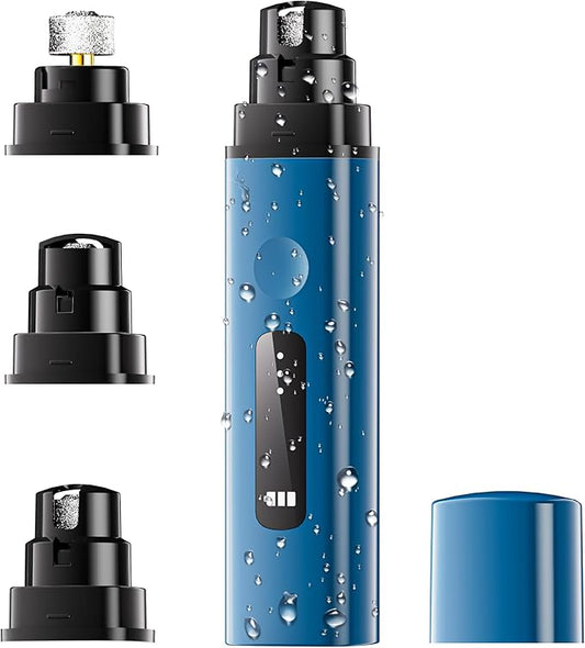 Dog Nail Grinder Professional 3-Speed Electric & IP67 Waterproof Upgraded,Smoothing for Small Medium Large Dogs & Cats Pet Nail Trimmer Painless Paws Grooming