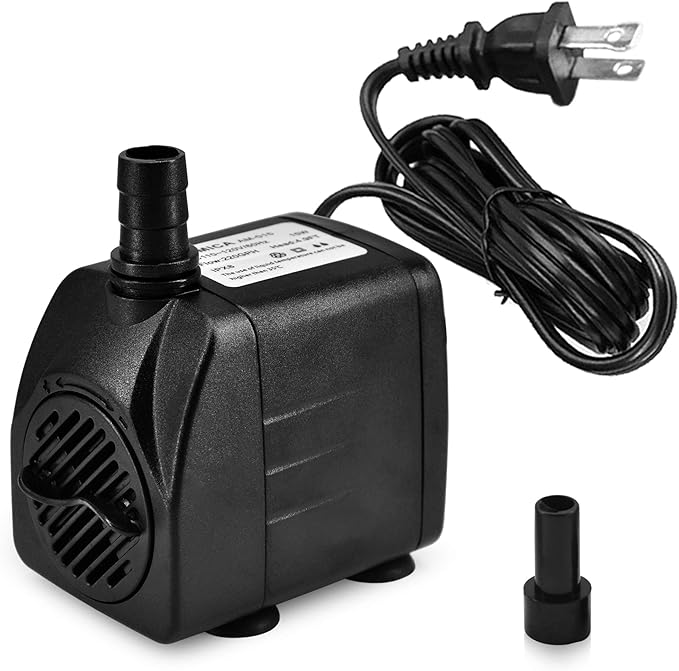 DOMICA 220GPH Ultra Quiet Fountain Pump (15W 800L/H), Small Submersible Pump for Pond, Water Feature, Aquariums, Hydroponics, Indoor or Outdoor Fountain