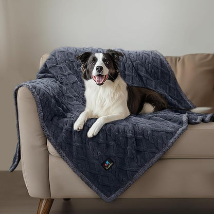 Waterproof Pet Blanket, Liquid Pee Proof Dog Blankets for Sofa Bed Couch, Reversible Sherpa Fleece Furniture Protector Cover for Small Medium Large Dogs Cats,Dark Grey X-Largeï¼85" x 57"ï¼