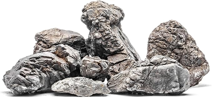 SubstrateSource Natural Stone for Aquarium, Terrarium, Paludarium, Reptile Enclosures - Set of Decorative Rocks for Landcapes, Aquascaping, Fish Tank Decor (Rhino Stone, 20 Pounds)