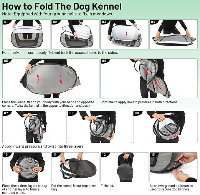 Portable Travel Dog Crate Pop Up Soft Dog Kennel Collapsible Travel Dog Cat Enclosure Indoor Outdoor Large Foldable Crate for Pets（Little Gray and Dark Gray-Medium）