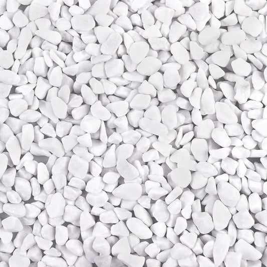 5lb River Rocks Polished Silica Gravel for Plants Garden, Decorative Pebbles Ideal for Fish Tank, Vases, Succulents, Crafting, Home Decor and Garden Landscaping, Snow White(0.2-0.3”)