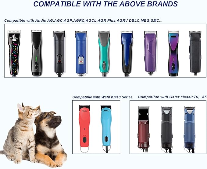 3PACK Dog Grooming Clipper Replacement Blades Compatible with Andis Pet Clipper/Oster A5/Wahl KM Series Dog Clipper,Ceramic Blade & Stainless Steel Blade (#+4FC+5FC+7FC)