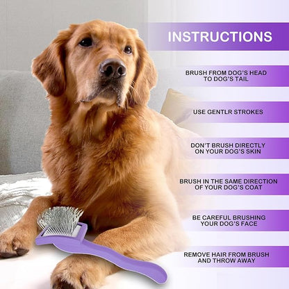 Dog Slicker Brush for Goldendoodles & Golden Doodle Brush for Grooming Kit - Dog Brush for Goldendoodle, Labradoodle, Poodles - Pet Hair Brush for Short & Medium Haired Dogs -Small (Purple)
