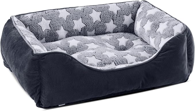 GASUR Rectangle Dog Bed for Large Dogs, Cozy Washable Bed Orthopedic Dog Sofa Bed, Durable Pet Cuddler Anti-Slip Bottom, Soft Calming Sleeping Puppy Warming Puppy Bed (L (35"x 25"x 9"), Black)