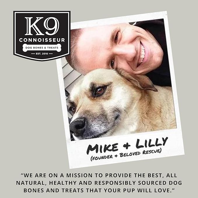 K9 Connoisseur Natural Dog Treats for Large Dogs Aggressive Chewers Made in USA Only Grain & Rawhide Free Long Lasting Marrow Filled Dog Bones for Medium Dogs Also Great Treat for a Small Breed 8 Pack