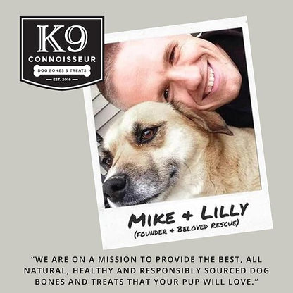 K9 Connoisseur Natural Dog Bones for Dogs Long Lasting & Large Dog Bones for Aggressive Chewers Breeds- Knuckle Bone Marrow Dog Bones Rawhide Free Dog Treats for Medium Dogs Made in USA Only (3 Pack)