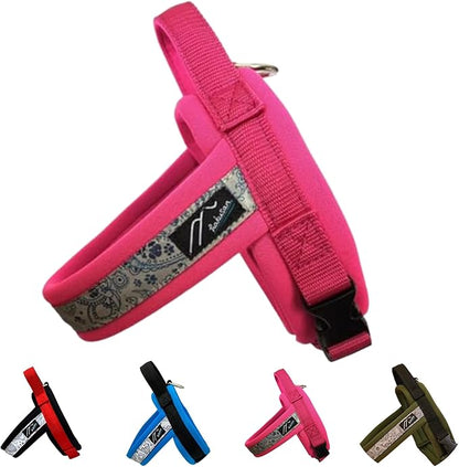 _akusan New Just Fit Dog Harness Dragon - Reflective, Paisley, Stress-Free, Japanese Made,one-Touch Buckles,Easily Put on,(Pink_Pink, 4)