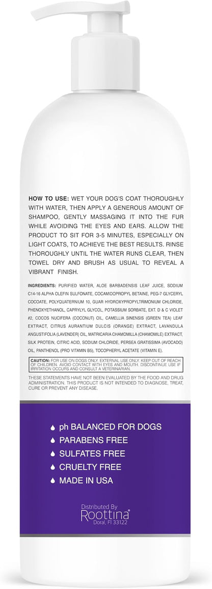 Pawganica 2-in-1 Purple Shampoo for Dogs, Supports Coat Whitening & Softness, pH-Balanced, Fur Whitening Dog Shampoo and Conditioner, Shampoo for Smelly Dogs 8 fl oz