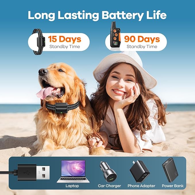 Dog Shock Collar - [2025 Newly Released] 3300Ft Dog Training Collar with Remote for Small Medium Large Dogs, IPX7 Waterproof E Collar for Dogs Training Rechargeable with Unique Shock-Lock