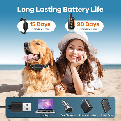 Dog Shock Collar - [2025 Newly Released] 3300Ft Dog Training Collar with Remote for Small Medium Large Dogs, IPX7 Waterproof E Collar for Dogs Training Rechargeable with Unique Shock-Lock