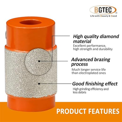 BGTEC Stained Glass Diamond Grinder Bit Head Tools and Diamond Rotary Pet Nail Grinder Bits Dog Nail Grinder Replacement Head