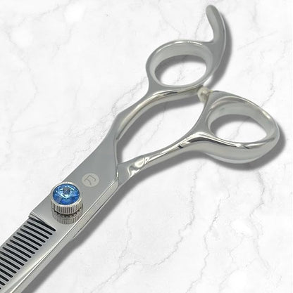 7.5" Saki Shears Dog/Pet Grooming Thinning/Texturizing Scissors - 440C Stainless Steel - Pet Hair Blending Scissor - Pet Grooming Accessories - Shiba (7.5 Inch Thinning Straight)