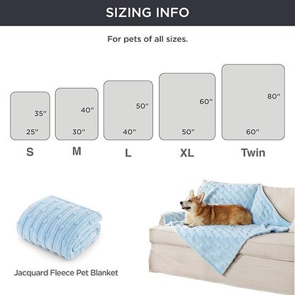 Bedsure 1 Pack 2 Dog Blankets for Small Dogs - 2pcs Washable Soft Fluffy Puppy Blanket with Premium 300GSM Coral Fleece, Cozy Cat Blankets for Indoor Cats, Fuzzy Pet Blanket for Kitten Doggy, Blue