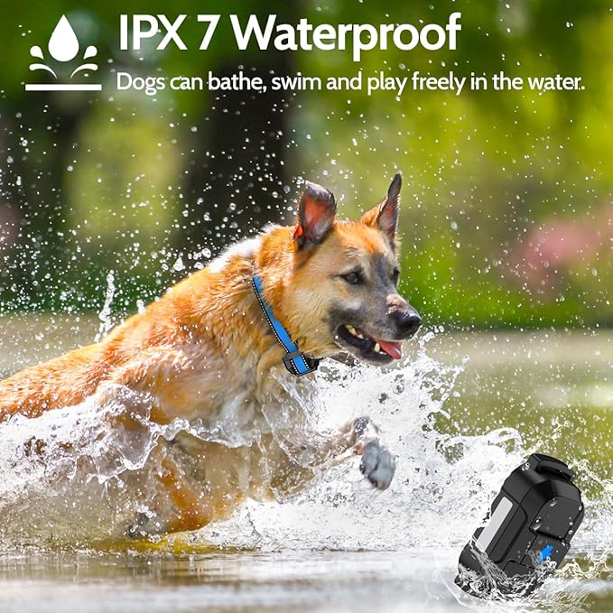 Dog Training Collar Electric Dog Collar with 4 Training Modes and Rechargeable Remote Waterproof Range 3300Ft for Small Medium Large Dogs(Blue)