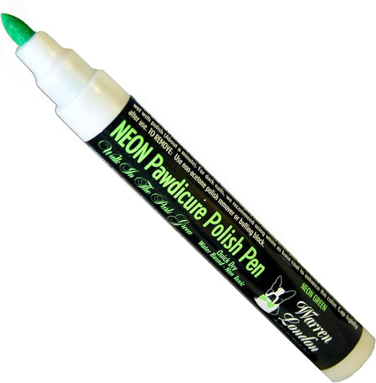 Warren London Pawdicure Dog Nail Polish Pens | Made in USA | Quick Dry, Low Odor, Non-Toxic Dog Accessories | Ideal for Dog Birthday, Dog Costume | 13 Colors | Neon Green