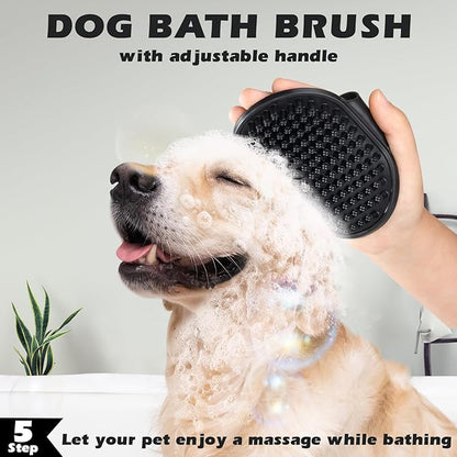 6 in 1 Pet Grooming Kit I Dog&Cat Comb I Dog/Cat Brush for Shedding I Deshedding Dog Brush I Dog/Cat Nail Clipper with Nail File I Pet Bath Brush I Premium Pet Supplies (Black White)