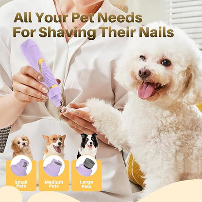 Small Dog Grooming Kit, 4 in 1 Electric Dog Trimmer for Grooming, Low Noise Dogs Nail Trimmer, Cordless Pet Clippers for Pets, Paws, Eyes, Ears, Face, Hip Hairl (Purple)