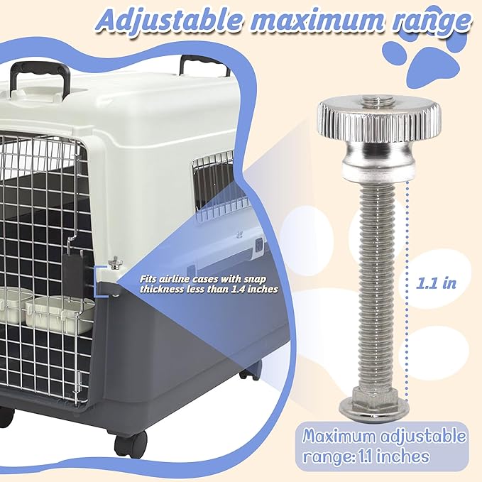 20 Sets Pet Carrier Replacement Fasteners Set - Heavy Duty Stainless Steel Bolts and Nuts for Kennel and Carrier - Includes 20pcs M6 Bolts and Nuts - Dog and Cat Carrier Replacement Parts