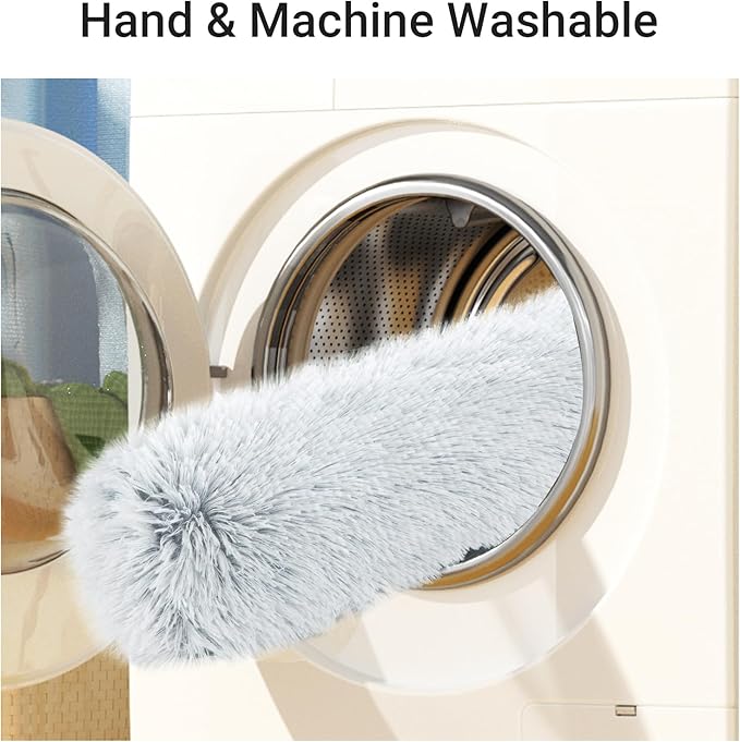 HOMBYS 25" Length Dog Pillows for Large and Medium Dogs, Soft Faux Fur Claming Dog Nek Pillow for Improving Anxiety Reduce, Machine Washable Pet Pillow for Cats, Plush Pet Toy (Light Grey, 25"x8"x4")