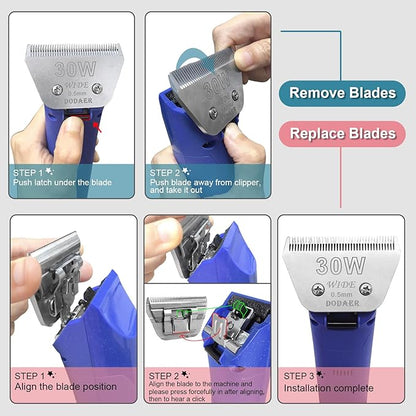 10W Detachable Dog Grooming Wide Blades,Compatible with Andis,Oster A5,Wahl KM10 Series Clippers,Cut Length 1/16(1.5mm)